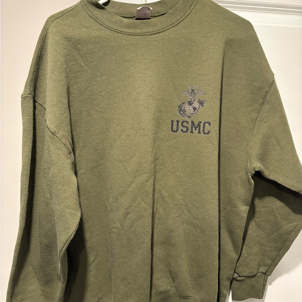 90s USMC Olive Green Sweatshirt